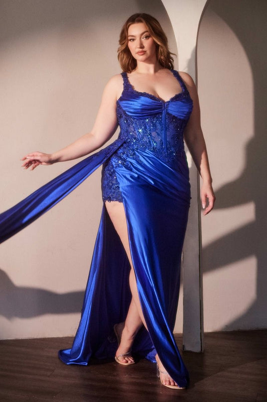 Satin Fitted Embellished Body Dress