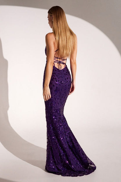 Mermaid Dress With A V-Neckline And Delicate Thin Straps