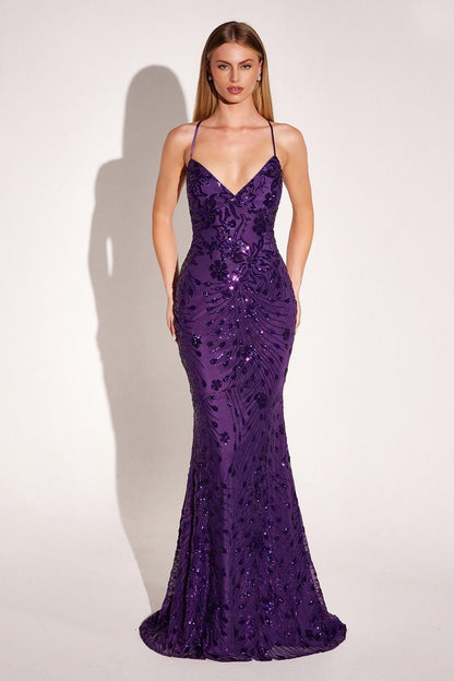 Mermaid Dress With A V-Neckline And Delicate Thin Straps