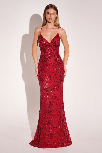 Mermaid Dress With A V-Neckline And Delicate Thin Straps