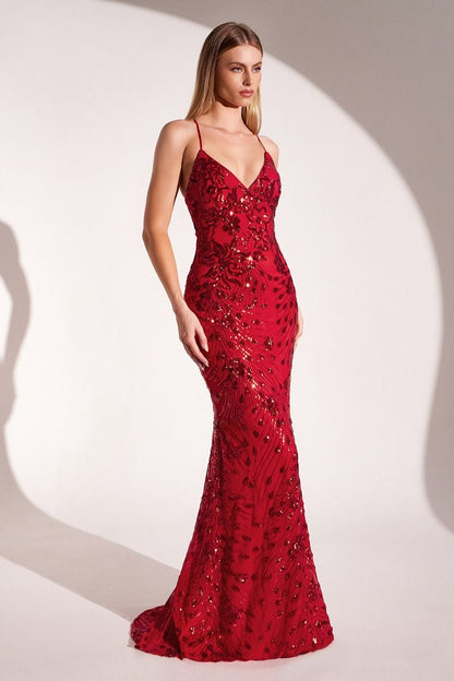Mermaid Dress With A V-Neckline And Delicate Thin Straps