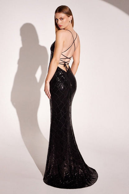 V-Neck Dress With Thin Straps And Open Back Crossed
