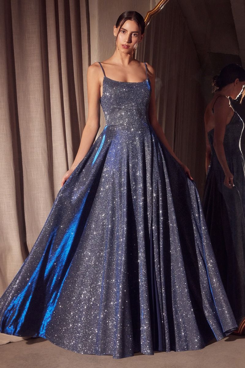 A-line dress with square neckline and thin straps