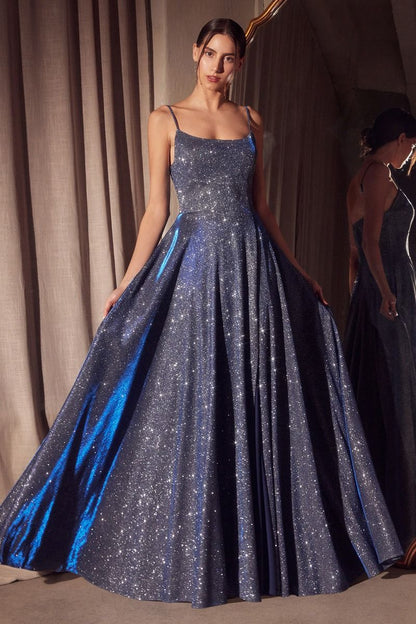 A-line dress with square neckline and thin straps