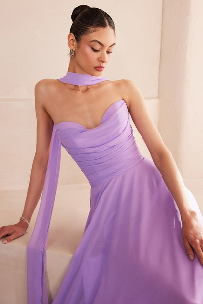 Strapless sweetheart neckline A-line dress