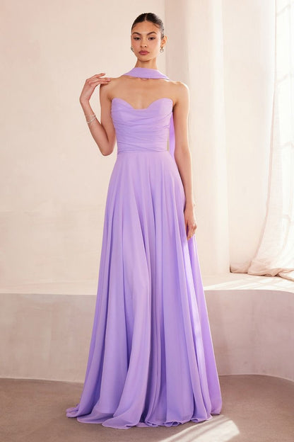 Strapless sweetheart neckline A-line dress