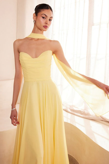 Strapless sweetheart neckline A-line dress
