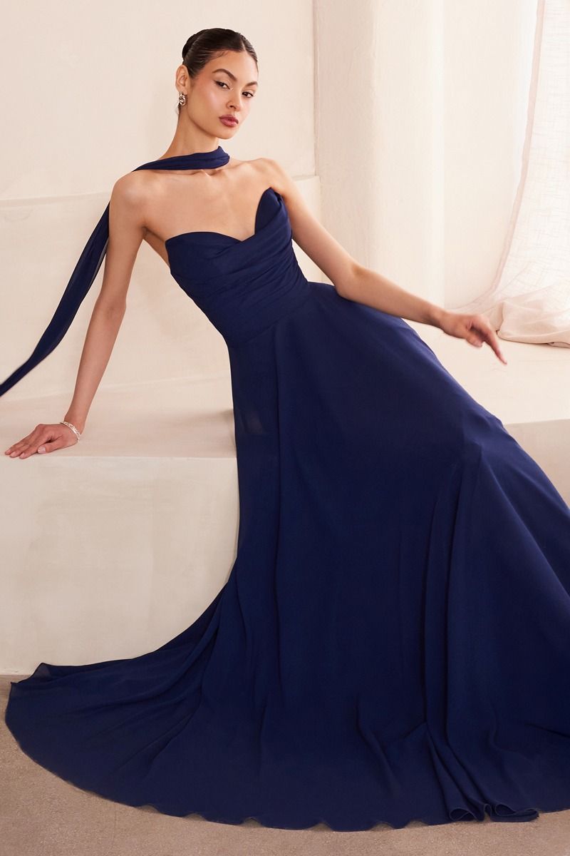 Strapless sweetheart neckline A-line dress