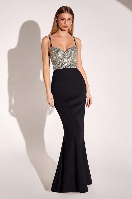 Fitted Dress With A Sweetheart Neckline, Spaghetti Straps And A Fully Beaded Bodice