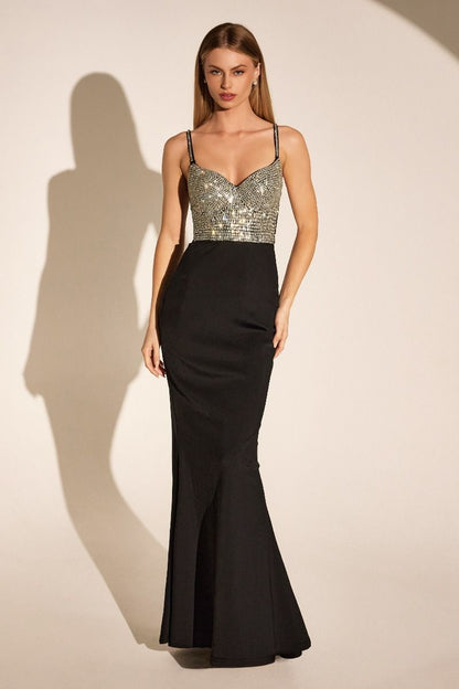 Fitted Dress With A Sweetheart Neckline, Spaghetti Straps And A Fully Beaded Bodice