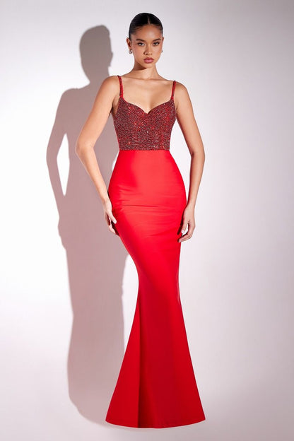 Fitted Dress With A Sweetheart Neckline, Spaghetti Straps And A Fully Beaded Bodice