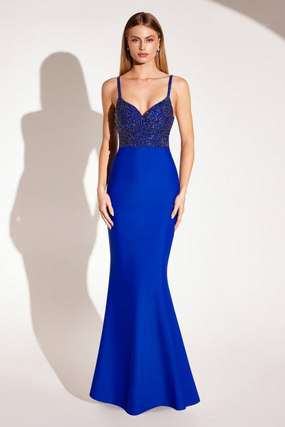 Fitted Dress With A Sweetheart Neckline, Spaghetti Straps And A Fully Beaded Bodice