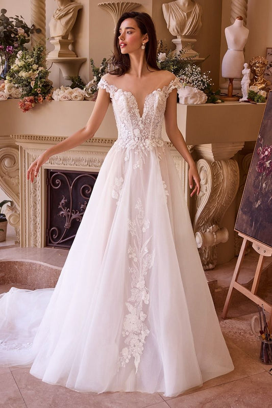 Cap Sleeve Bridal Ball Gown