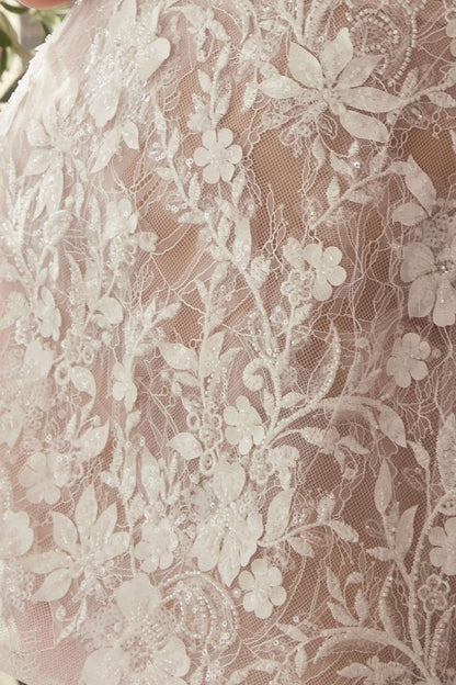 Strapless Short Lace Midi Wedding Dress