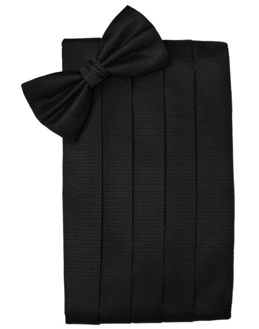Set Herringbone Cummerbund & Bow Tie