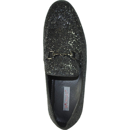 "Bravo1" Black Glitter Tuxedo & Prom Shoes