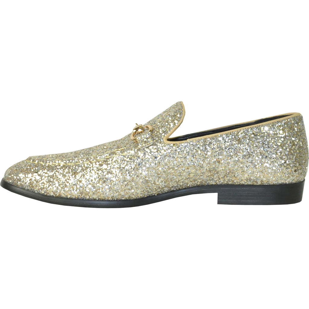 "Bravo" Gold Glitter Tuxedo & Prom Shoes