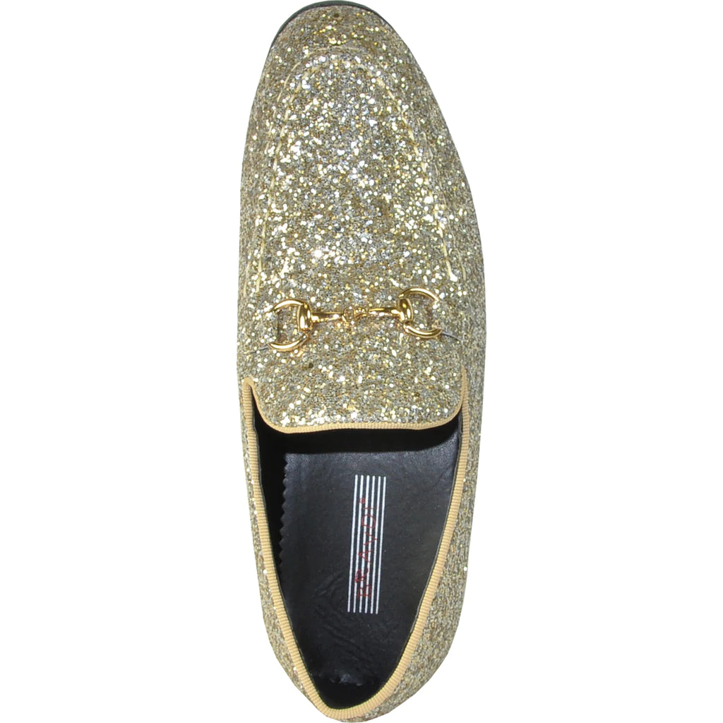 "Bravo" Gold Glitter Tuxedo & Prom Shoes