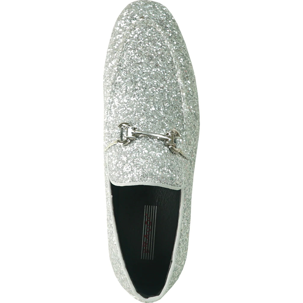 "Bravo" Silver Glitter Tuxedo & Prom Shoes