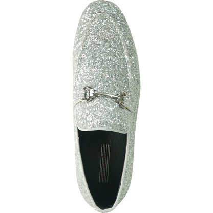 "Bravo" Silver Glitter Tuxedo & Prom Shoes