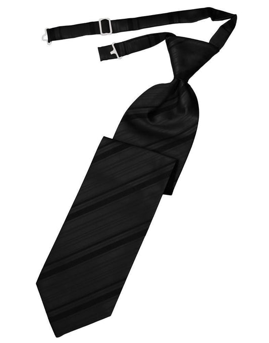 Striped Satin Necktie Pre-Tie