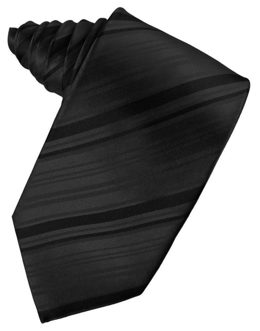 Striped Satin Necktie Self Tie