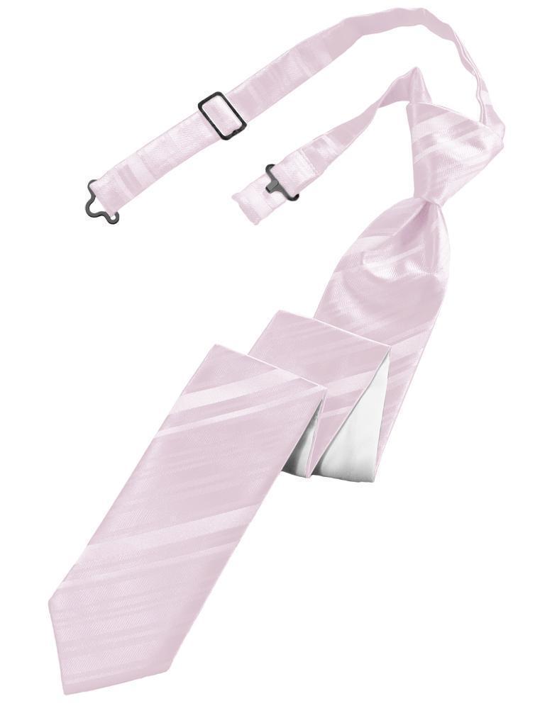Striped Satin Skinny Necktie Pre-Tie