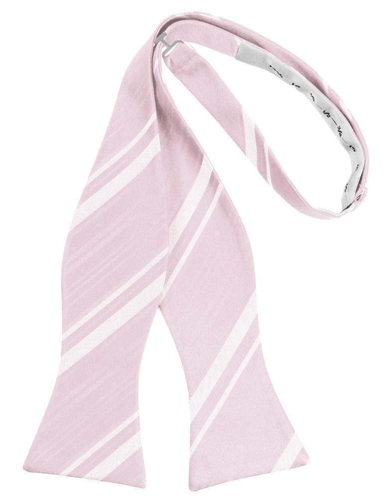 Striped Satin Bow Tie Self Tie