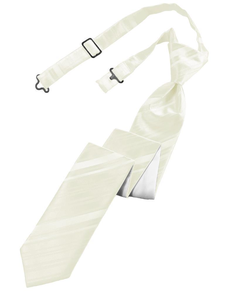 Striped Satin Skinny Necktie Pre-Tie