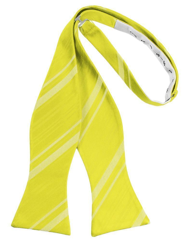Striped Satin Bow Tie Self Tie