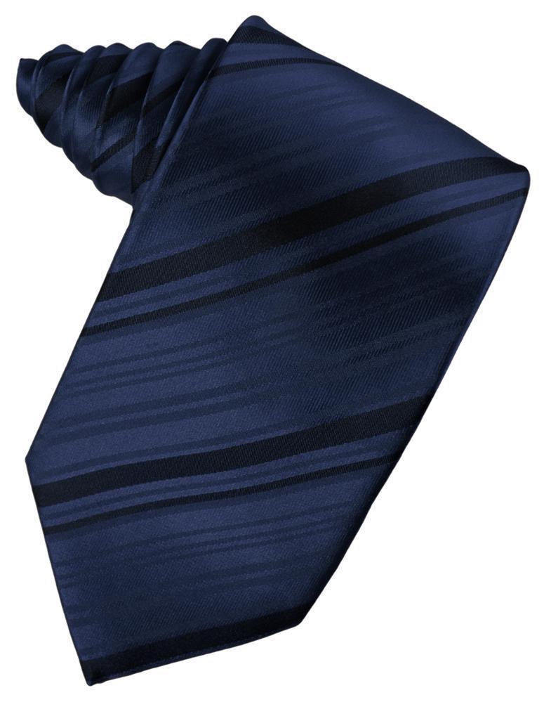 Striped Satin Necktie Self Tie