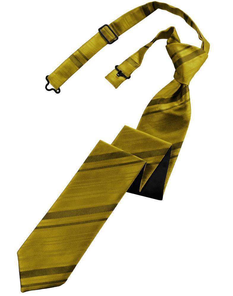 Striped Satin Skinny Necktie Pre-Tie