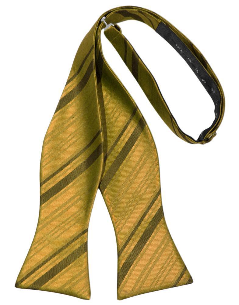 Striped Satin Bow Tie Self Tie