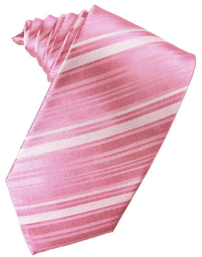 Striped Satin Necktie Self Tie