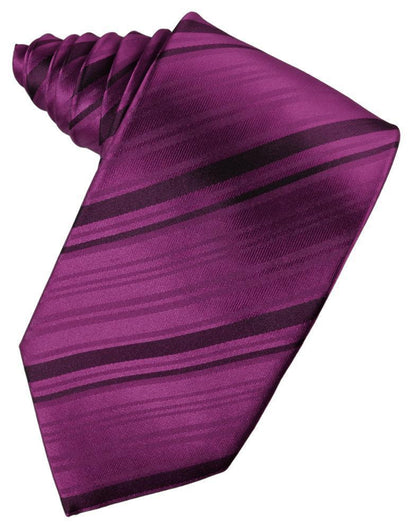 Striped Satin Necktie Self Tie