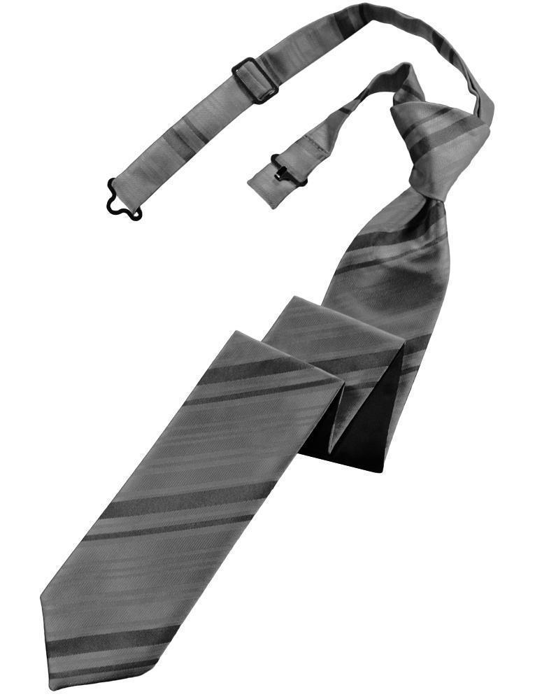 Striped Satin Skinny Necktie Pre-Tie