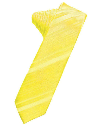 Striped Satin Skinny Necktie Self Tie
