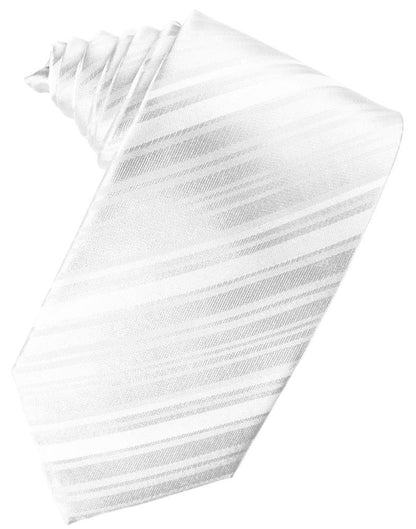 Striped Satin Necktie Self Tie