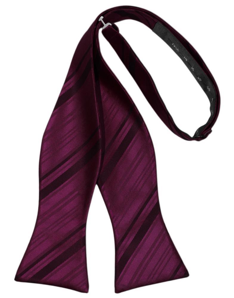 Striped Satin Bow Tie Self Tie