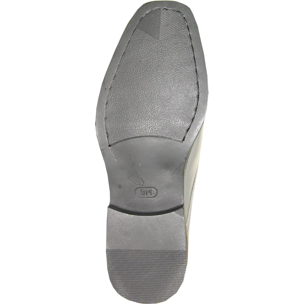 VANGELO Men Dress Shoe TUX-1 Oxford Formal Tuxedo for Prom & Wedding Grey Patent