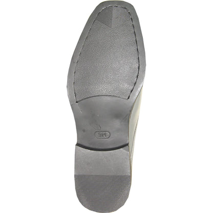 VANGELO Men Dress Shoe TUX-1 Oxford Formal Tuxedo for Prom & Wedding Grey Patent