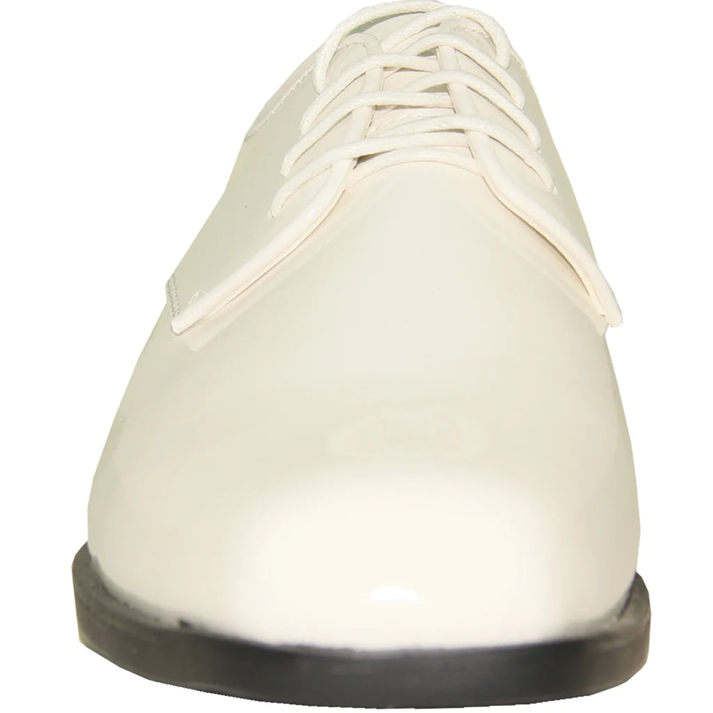 VANGELO Men Dress Shoe TUX-1 Oxford Formal Tuxedo for Prom & Wedding Ivory Patent