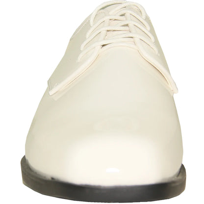VANGELO Men Dress Shoe TUX-1 Oxford Formal Tuxedo for Prom & Wedding Ivory Patent
