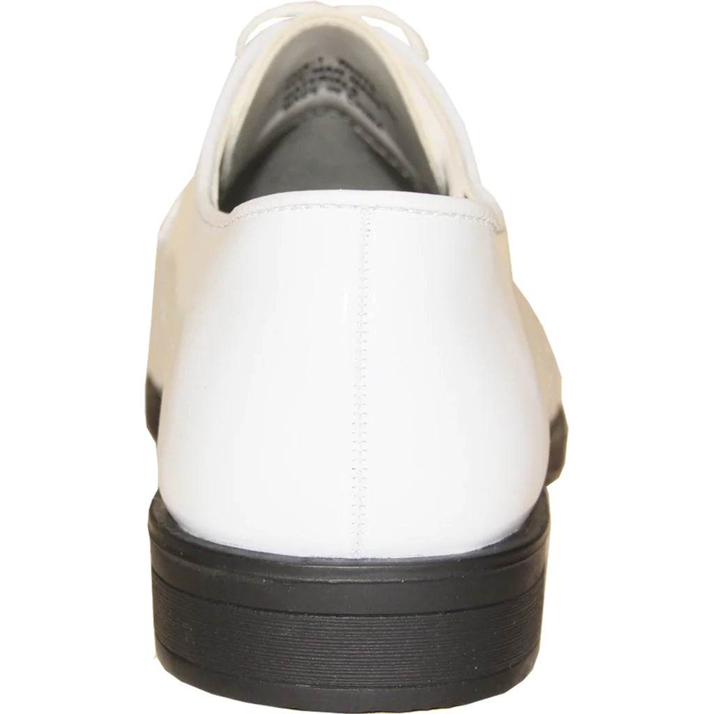 VANGELO Men Dress Shoe TUX-1 Oxford Formal Tuxedo for Prom & Wedding White Patent