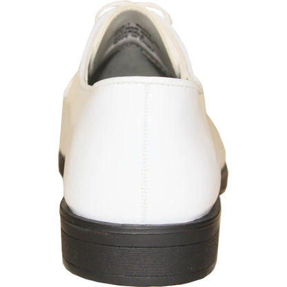 VANGELO Men Dress Shoe TUX-1 Oxford Formal Tuxedo for Prom & Wedding White Patent