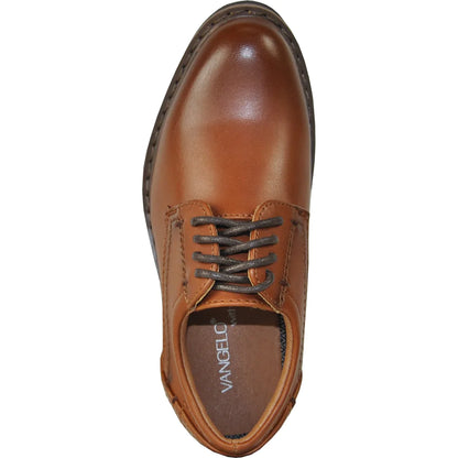 VANGELO Boy VALLO-1PKID Dress Shoe Formal Tuxedo for Prom & Wedding Brown Matte