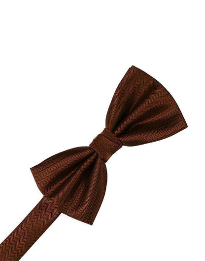 Herringbone Bow Tie - Cinnamon - corbatin caballero