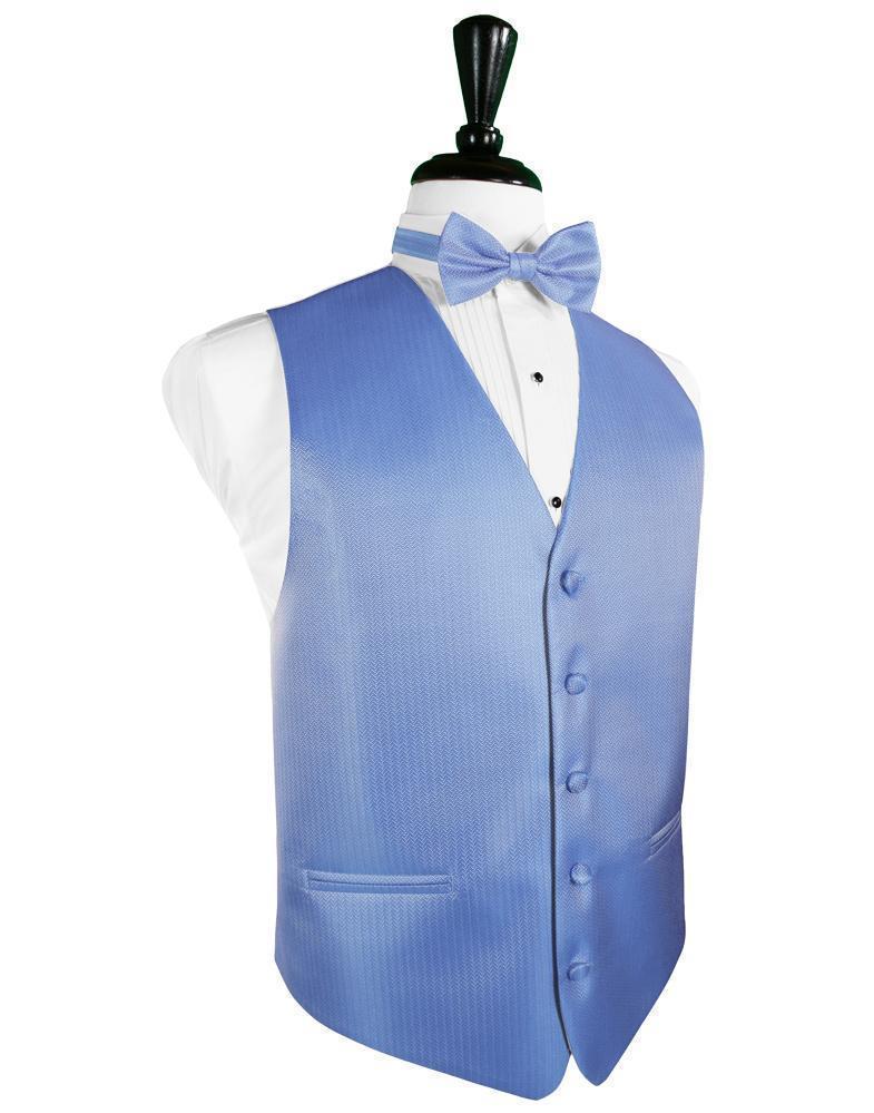 Herringbone Tuxedo Vest 7 - XS / Cornflower - Chaleco 