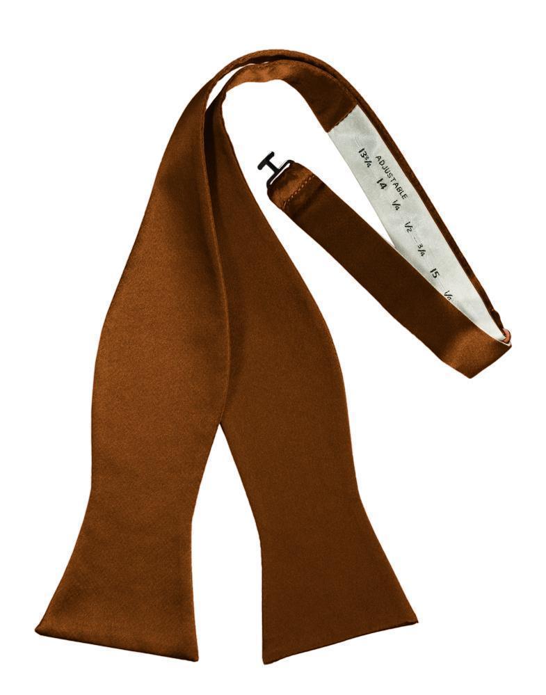 Luxury Satin Bow Tie - Self Tie - Cognac - corbatin 