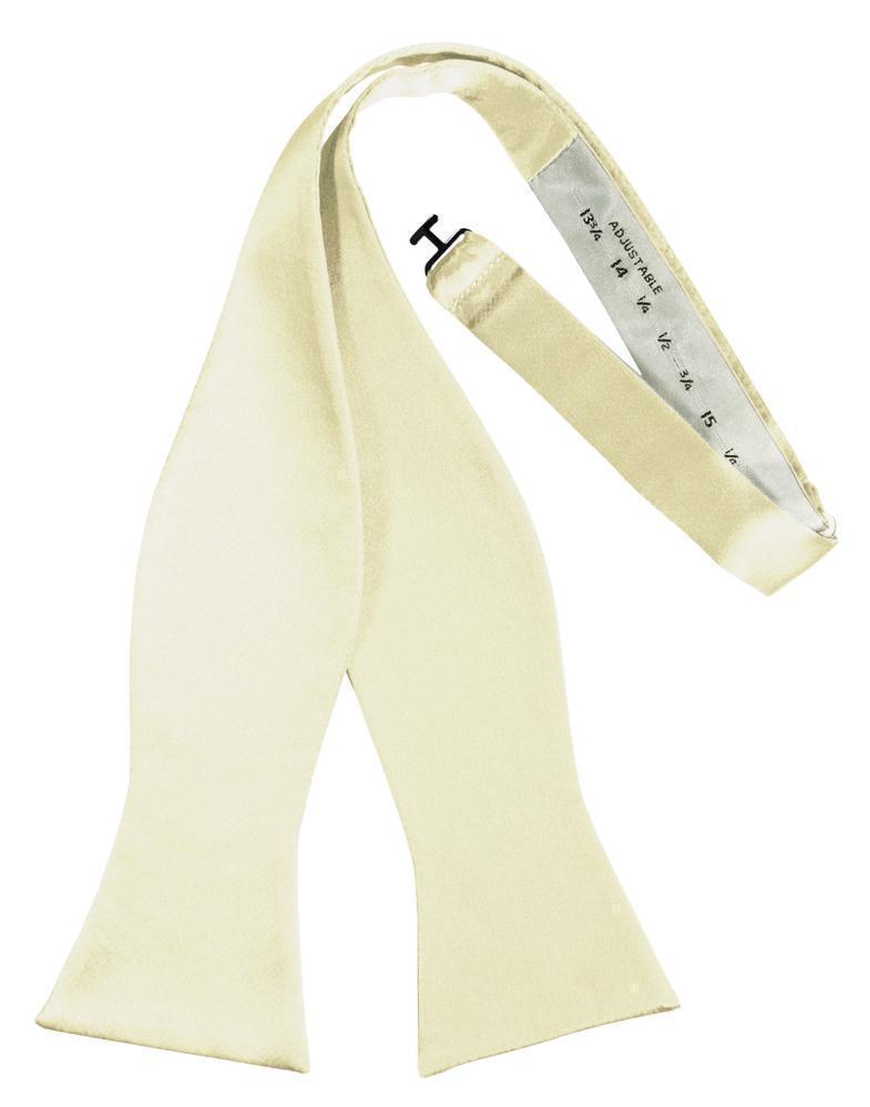 Luxury Satin Bow Tie - Self Tie - Ivory - corbatin caballero